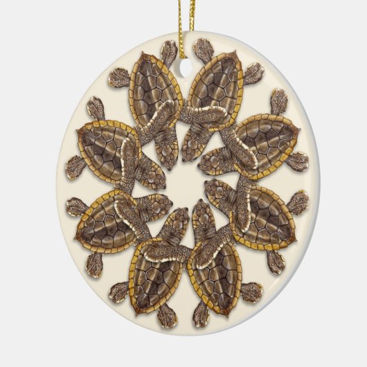Loggerhead Sea Turtle Hatchlings Keramik Ornament (Links)