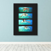 Loggerhead Sea Turtle Study Wrapped Canvas Leinwanddruck (Insitu (Holzboden))