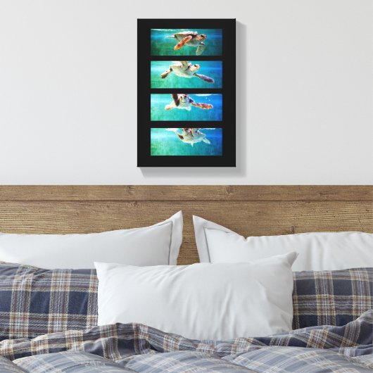 Loggerhead Sea Turtle Study Wrapped Canvas Leinwanddruck (Insitu (Schlafzimmer))