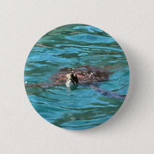 Loggerhead Sea Turtle Wildlife Art Button