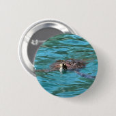 Loggerhead Sea Turtle Wildlife Art Button (Vorne & Hinten)