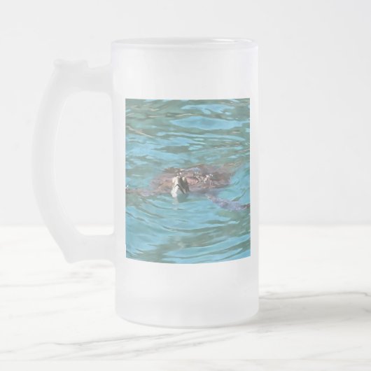 Loggerhead Sea Turtle Wildlife Art Mattglas Bierglas (Links)