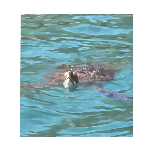 Loggerhead Sea Turtle Wildlife Art Notizblock (Vorderseite)