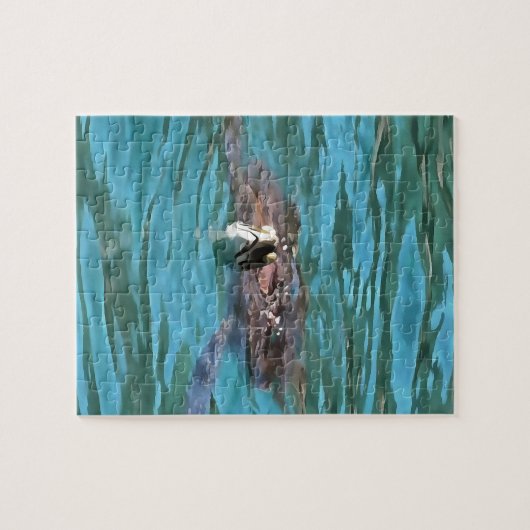 Loggerhead Sea Turtle Wildlife Art Puzzle (Horizontal)
