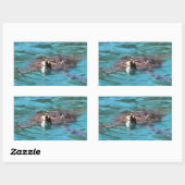 Loggerhead Sea Turtle Wildlife Art Rechteckiger Aufkleber (Blatt)