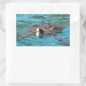 Loggerhead Sea Turtle Wildlife Art Rechteckiger Aufkleber (Tasche)