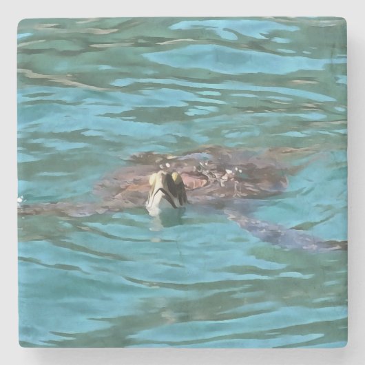 Loggerhead Sea Turtle Wildlife Art Steinuntersetzer (Vorderseite)
