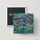 Loggerhead Turtle Colorado Art Button (Vorne & Hinten)