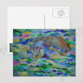 Loggerhead Turtle Colorado Art Postkarte (Vorne/Hinten)