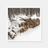 Logging Pile in der Wald Papier Napkins Serviette (Vorderseite)
