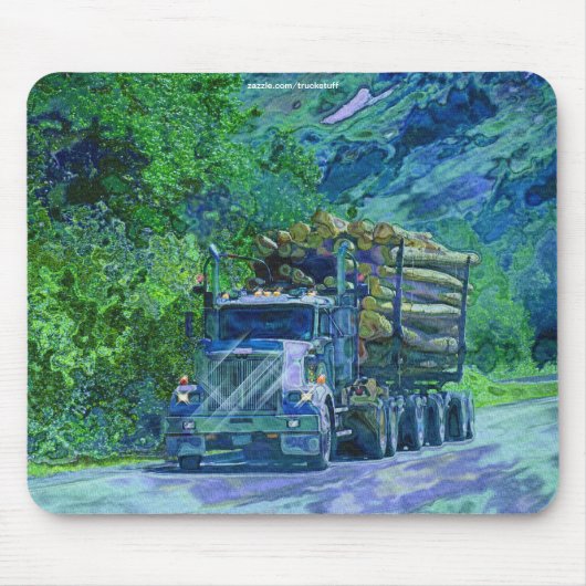 LOGGING TRUCK BIG RIG TRUCKERS Geschenke Mousepad (Vorne)