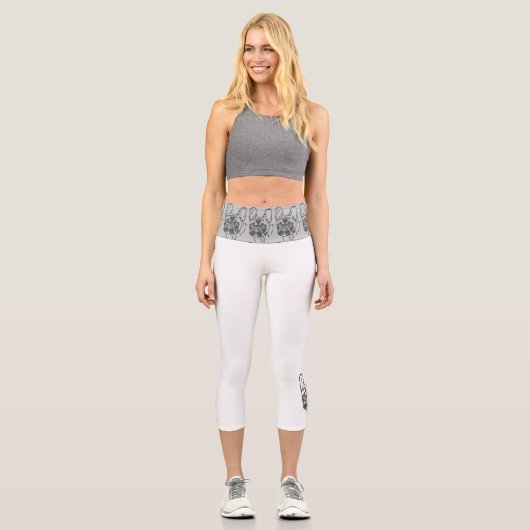 Loggings mit Französische Bulldogge Flo Caprihose Capri Leggings (Vorderseite)