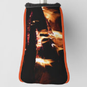 Loggt sich in der Feuer-Feuer-Fotografie ein Golf Headcover (Rotieren 90)