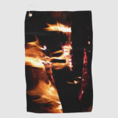 Loggt sich in der Feuer-Feuer-Fotografie ein Golfhandtuch (Vorderseite)