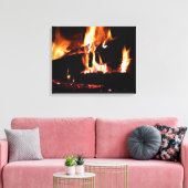 Loggt sich in der Feuer-Feuer-Fotografie ein Leinwanddruck (Insitu (Wohnzimmer))