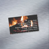 Loggt sich in der Feuer-Feuer-Fotografie ein Magnetische Visitenkarte (Beispiel)