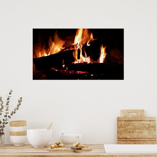 Loggt sich in der Feuer-Feuer-Fotografie ein Poster (Küche)