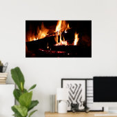Loggt sich in der Feuer-Feuer-Fotografie ein Poster (Heimbüro)