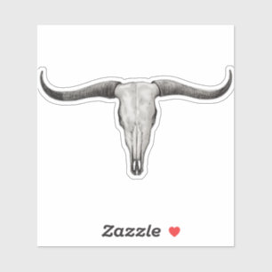 Loghorn Steer Bull Skull Aufkleber