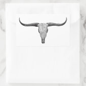 Loghorn Steer Bull Skull Rechteckiger Aufkleber (Tasche)