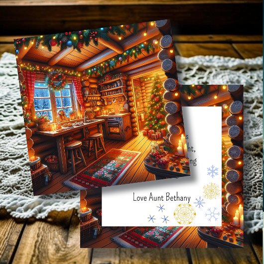 Loghütte Küche Festively Decoration Weihnachten