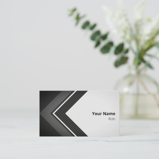 Logical Black Retro Arrow Visitenkarte (Stehend Vorderseite)