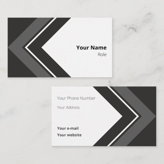 Logical Dark Gray Retro Arrow Visitenkarte (Vorne/Hinten)