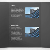 Logical Monochromatic Geometric Retro Angles Dreifach Gefaltete Karte (Innenseite Mitte)