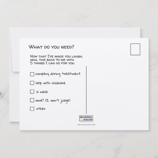 'Logicus Randomus' Funny Cancer Postcard (Rückseite)