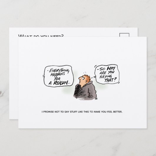 'Logicus Randomus' Funny Cancer Postcard (Vorne/Hinten)