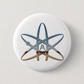 Logidea atheistisches Atomsymbol Button (Vorderseite)