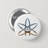 Logidea atheistisches Atomsymbol Button (Vorne & Hinten)