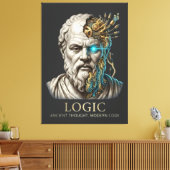 Logik - Antikes Denken Moderner Code Cyberpunk Leinwanddruck (Insitu (Wohnzimmer))