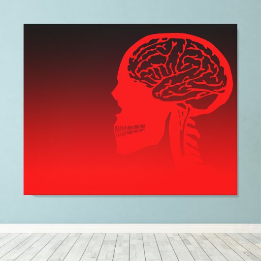 Logikschädel Leinwanddruck (Insitu (Holzboden))