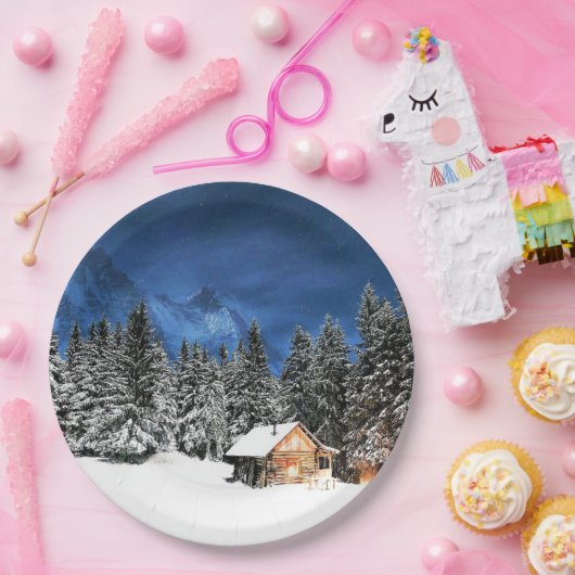 Login-Bergsicht Pappteller (Party)