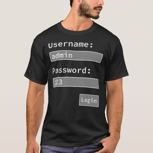 Login Form, Username Admin Password 123, Software T-Shirt (Vorderseite)