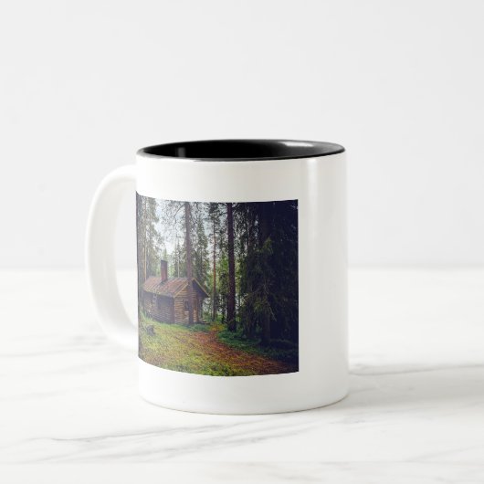 Login Kabine Hütte House Zuhause Finnland Landscha Zweifarbige Tasse (Vorderseite Links)
