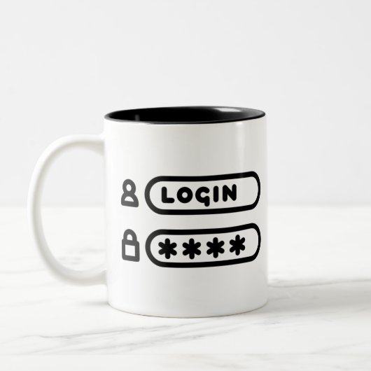 LOGIN / PASSWORT ZWEIFARBIGE TASSE (Links)