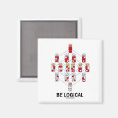Logisch sein (Logic Tesseract Hasse Diagramm) Magnet (Vorderseite/Rückseite)