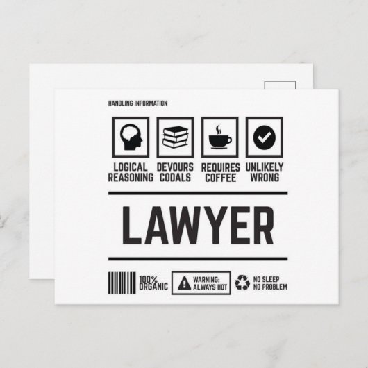 LOGISCHE GRÜNDE FÜR ANWALT UND LIEFERKOHLEN POSTKARTE (Vorne/Hinten)