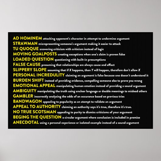 Logische Tatsachen Poster (Vorne)