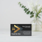 Logischer Gold Arrow Retro LKW Transport Treiber Visitenkarte (Stehend Vorderseite)