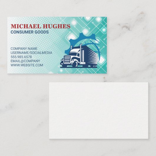 Logistics | Truck Delivery Drivers Visitenkarte (Vorne/Hinten)