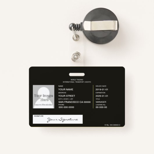 Logistik Ausweis (Rückseite mit Rechteck)