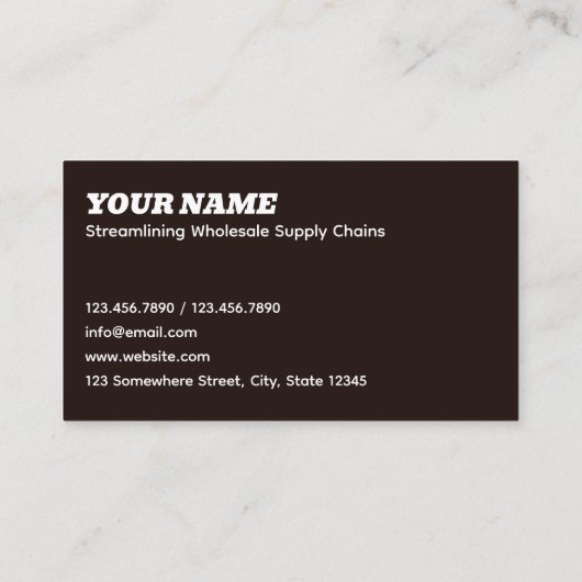 Logistik Großhandel Visitenkarte (Rückseite)