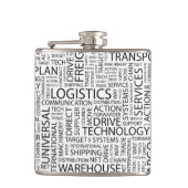 LOGISTIK kopieren mit Wörtern Flachmann (Vorderseite)