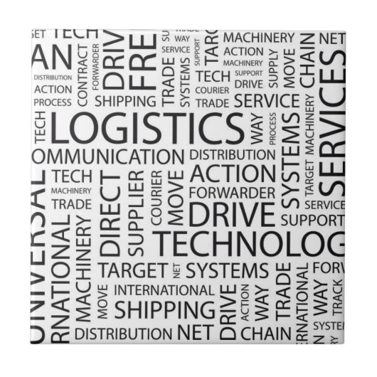 LOGISTIK kopieren mit Wörtern Fliese (Vorderseite)