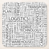 LOGISTIK kopieren mit Wörtern Rechteckiger Pappuntersetzer (Vorderseite)