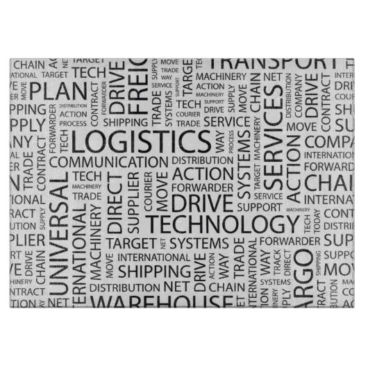 LOGISTIK kopieren mit Wörtern Schneidebrett (Vorderseite)