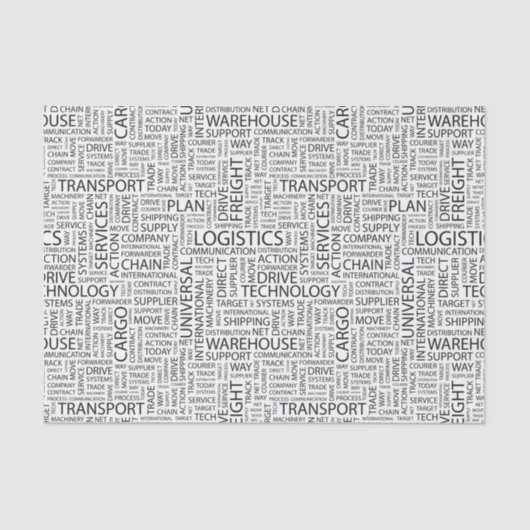 LOGISTIK kopieren mit Wörtern Seidenpapier (Vorderseite)
